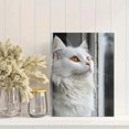 thumbnail image 2 of Qisvanset 12x16 Inch Window White Cat Canvas Wall Art, Vintage Animal Print Cozy Cottagecore Farmhouse Decor, 2 of 8