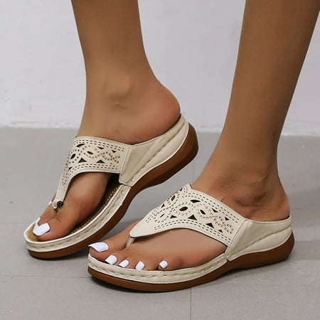 

uikmnh Women Shoes Breathable Fashion Thick Soled Leisure Shoes Outdoor Sandals Casual Women s Women s Sandals Beige 6.5