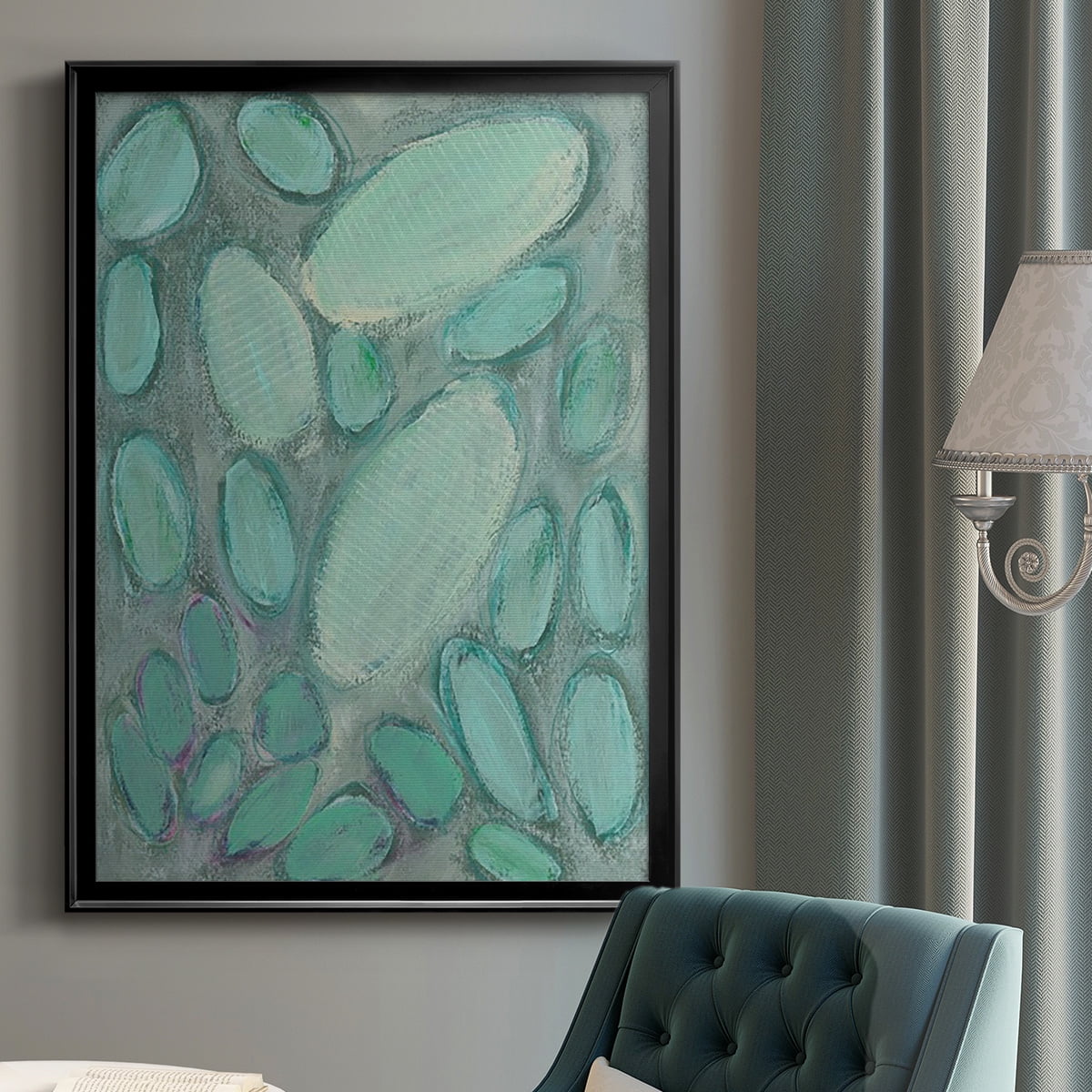 Blue Orbs II Premium Framed Print, in Gold, Black, or Silver - Ready to Hang