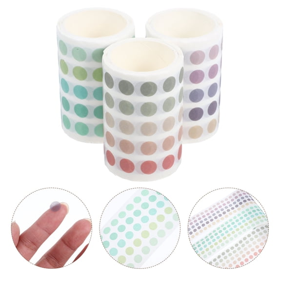 HONMEET Pastel Polka Dot Washi Tape Set of 3 Rolls for Journals, Notebooks, Scrapbooking, Crafting & Decorative Adhesive Tape
