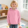 thumbnail image 2 of Hoodie,Girls Hoodies Sweatshirts Long Sleeve Pullover Solid Casual Outerwear Cozy Lined Hooded Sweater,Toddler Sweatshirt,6-7 Years,Z01 Pink, 2 of 4