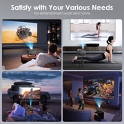 Salange Mini Portable Projector 4K Support with Built-in Apps, WiFi 6 and BT5.2,16000Lumen High brightness, Electric Focus/Keystone, 200” Big Screen Projector for Home/Outdoor Movies
