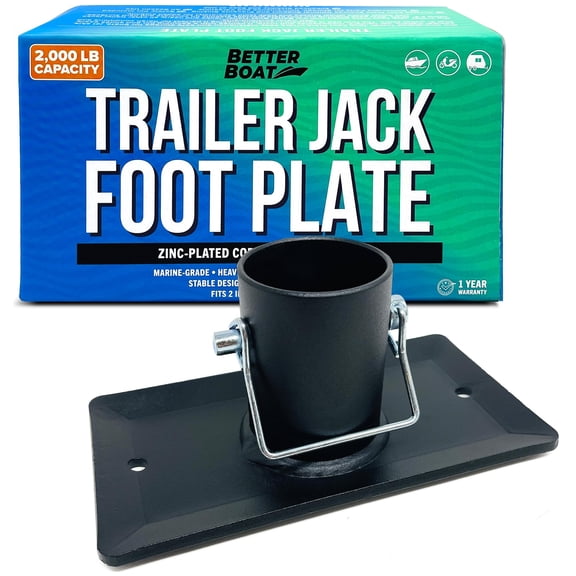 Better Boat 2-inch Trailer Jack Foot Plate with Removable Foot Pad
