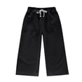 thumbnail image 4 of ZOYOEN Girls Sweatpants with Pockets- Elastic Waist Drawstring Casual Baggy Cotton Kids Wide Leg Pants Black Size 8, 4 of 6