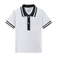 thumbnail image 4 of Kid Polo Shirts School Uniform Relaxed Fit Back To School Short Sleeve Collared Shirts Solid Color Pullover for Boys & Girls Black 9-10 Years, 4 of 4
