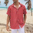 thumbnail image 2 of NAMTYQX Mens Hawaiian Shirts Short Sleeve Tropical Graphic Casual Plus Size Short Sleeve V Neck Lightweight Button Front Mens Graphic T-Shirts Red Size 5XL, 2 of 5