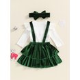 thumbnail image 6 of Newborn Baby Girls Christmas Outfits Long Sleeve  one-piece  Romper + Velvet Suspender Skirts + Headband Clothes Set, 6 of 9