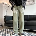 thumbnail image 2 of Pantalones vaqueros con estampado de letras de espuma vintage para hombre, ropa de calle gótica, holgados, rectos, de pierna ancha, estilo hip hop Y2K, 2 of 5