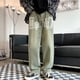 thumbnail image 2 of Pantalones vaqueros con estampado de letras de espuma vintage para hombre, ropa de calle gótica, holgados, rectos, de pierna ancha, estilo hip hop Y2K, 2 of 5