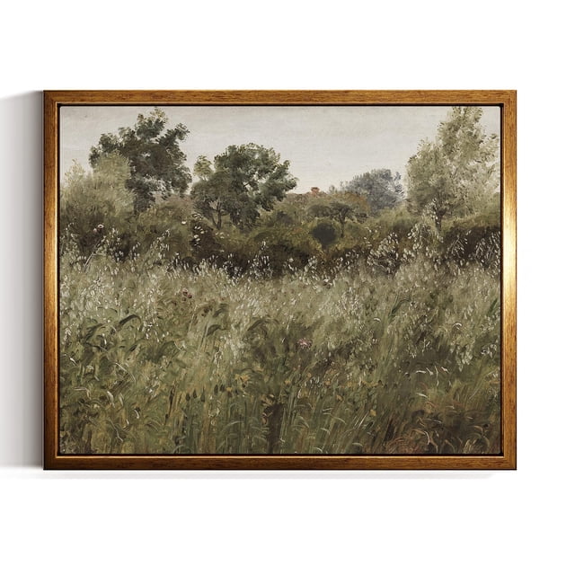 Cuadro mural InSimsea, lienzo vintage con forma de campo de avena, 20 x 25 cm