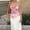 Pink, variant on Plus Size Tank Tops for Women Polyester,Spandex Sleeveless Square Neck Spaghetti Strap Tank Tops Basic Shirt Green M