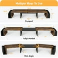 thumbnail image 3 of Desk Dual Monitor Stand Riser with Drawer, Rustic Brown, 3 of 5