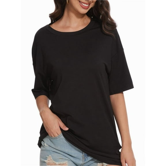 Women's Oversized T Shirts Tees Half Sleeve Crew Neck