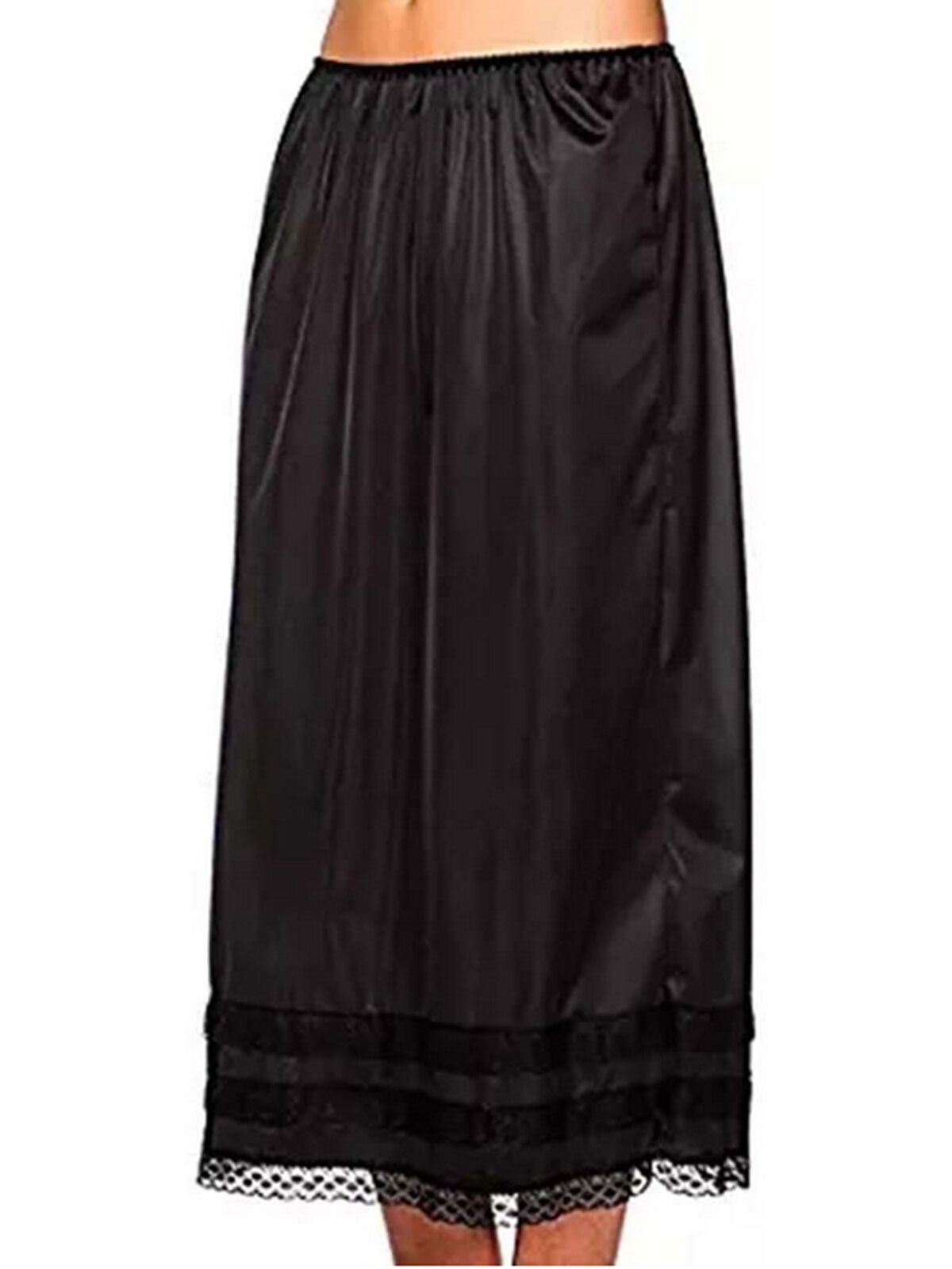 Ladies Polyester Underskirt Waist Half Slip Black