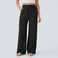 thumbnail image 2 of Yungyresw Womens Wide Leg Palazzo Pants Solid Drawstring Lightweight Baggy Pants Casual Comfort Flowy Women Pants With Pocket Black L, 2 of 6