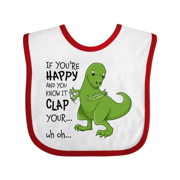 Inktastic T-rex Can't Clap Boys or Girls Baby Bib