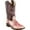 Antique Pink/Brown Crackle, variant on Old West Children All Over Leatherette Material Broad Square Toe Boots