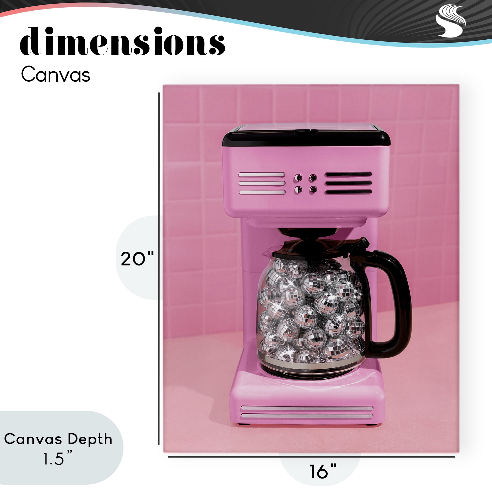 Stupell Industries Disco Coffee Over Pink Canvas Wall Art, design by LISH Creative