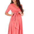 thumbnail image 4 of Mother Bee Maternity Knee Length Wrap Dress with Adjustable Belt, 4 of 4