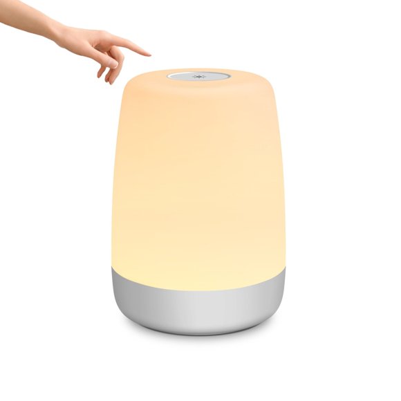 Luna Portable Night Light by Bebcare, Multi-Color Soft Ambient Light, Adjustable Brightness, USB-C Charging, Touch Control, Ideal for Nursery, Bedroom