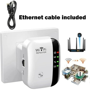 WiFi Booster Range Extender, WiFi Extender Signal Booster Up to 3000 Sq.ft and 30 Devices,Wireless Internet Wifi Repeater, Long Range Amplifier with Ethernet Port, Access Point, 1-Key Setup