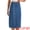 Blue, variant on DARING DIVA Women's Denim Midi Skirt Button Up Slit Jean Skirts Small Black