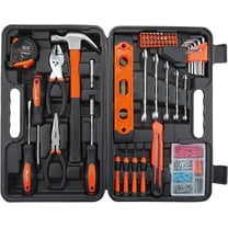 CARTMAN 152-Piece Tool Set General Hand Tool Kit with Plastic Toolbox Storage Case Automotive Wrench Sets Orange