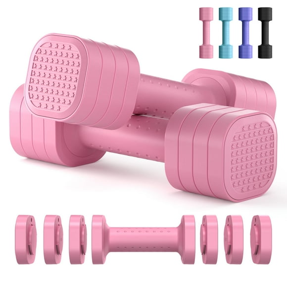 Juego de mancuernas ajustables Zempox de 2 a 5 libras para mujer con mango de TPU