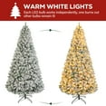 thumbnail image 6 of VIVATREES 6ft Pre-lit Flocked Artificial Christmas Tree 1032 Hinged Branch Tips Spruce w/ 250 Warm White LED Lights Foldable Metal Base, 6 of 8