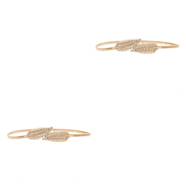 QualitChoice Ceinture de Mode Étroite Extensible Bretelles Réglables Style Simple Décorations Enveloppantes Ceintures de la Saint-Valentin pour Femmes Robes Or 2Set