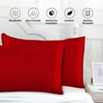 thumbnail image 2 of Fdelink Pillow Cases Clearance Silk Pillowcases 2 Pack for Hair and Skin Both Sides Proof Soft Breathable Smooth Silk Pillow Cover Red, 2 of 4