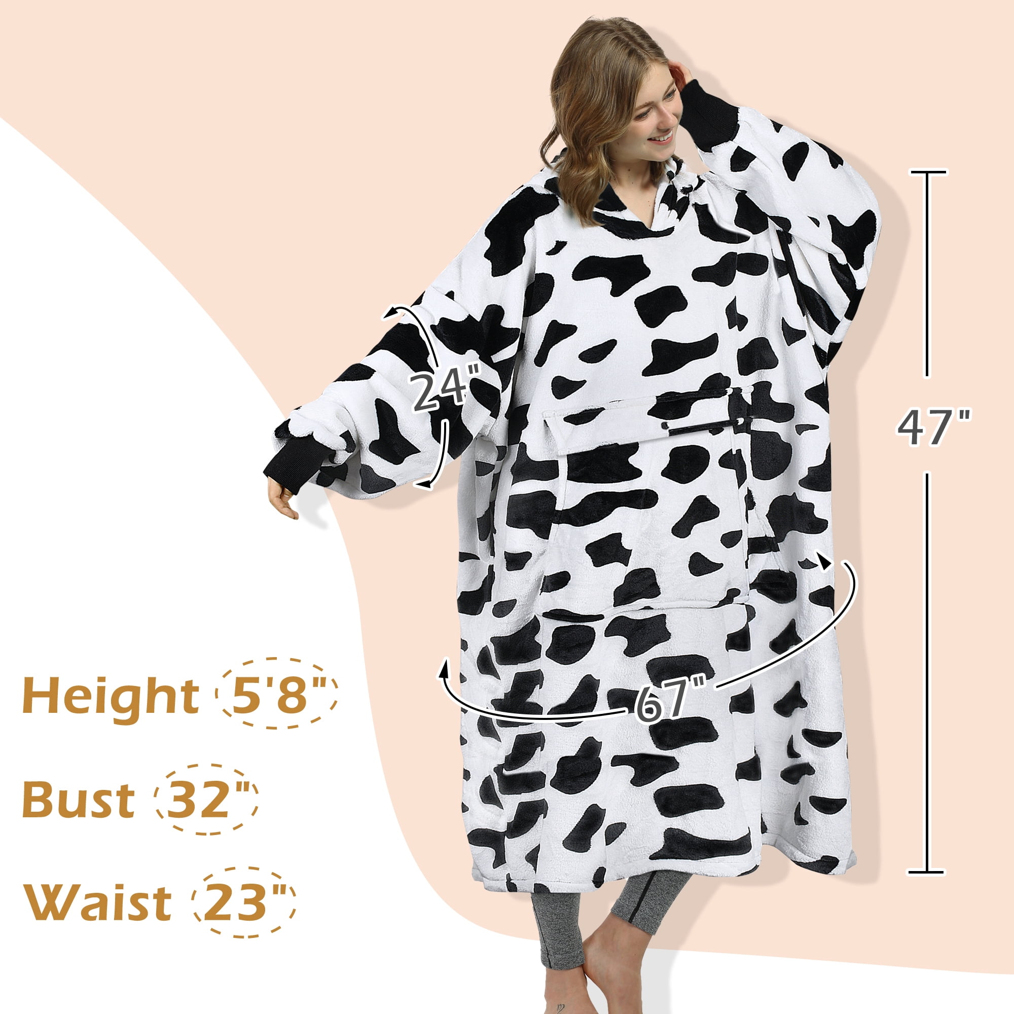 Catalonia Full Body Oversized Blanket Hoodie Sweatshirt, Extra Long Wearable Fleece Pullover, Gift for Adult Men Women Wife Girlfriend