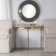 thumbnail image 2 of Bowery Hill Marble Top Demilune Accent Console Table in White, 2 of 5