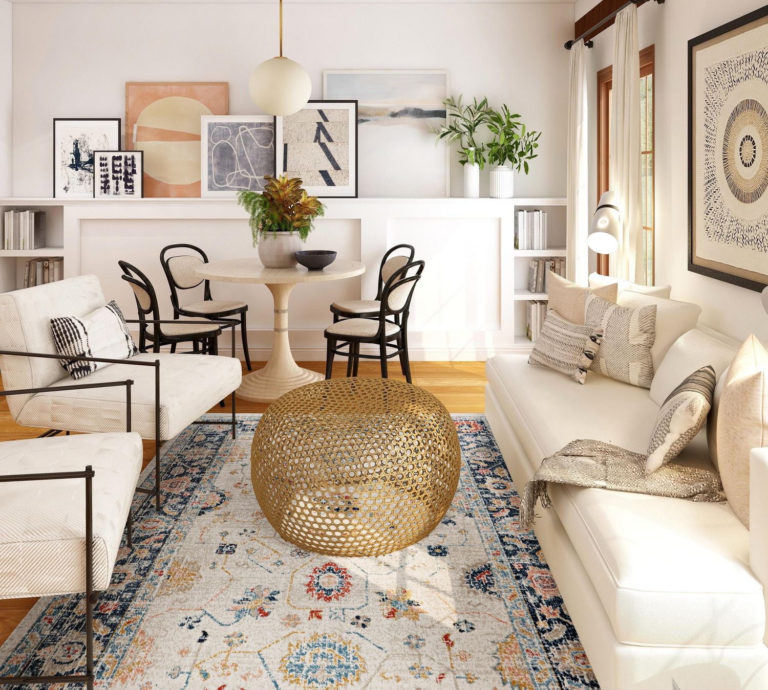 Great Zero Leona Ivory & Blue 8' x 10' Area Rug