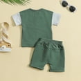 thumbnail image 4 of MHZLDYZ Toddler Boy Toddler Boys Short Sleeve Letter Prints T Shirt Tops Shorts Child Kids Set&Outfits Baby Boy Clothes Boys Summer Outfits(Green,100), 4 of 6