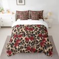 thumbnail image 2 of Feelyou Cartoon Cherry Twin Bedding Sets 7pcs, Brown Cheetah Print Bedding Comforter Set, 2 of 8