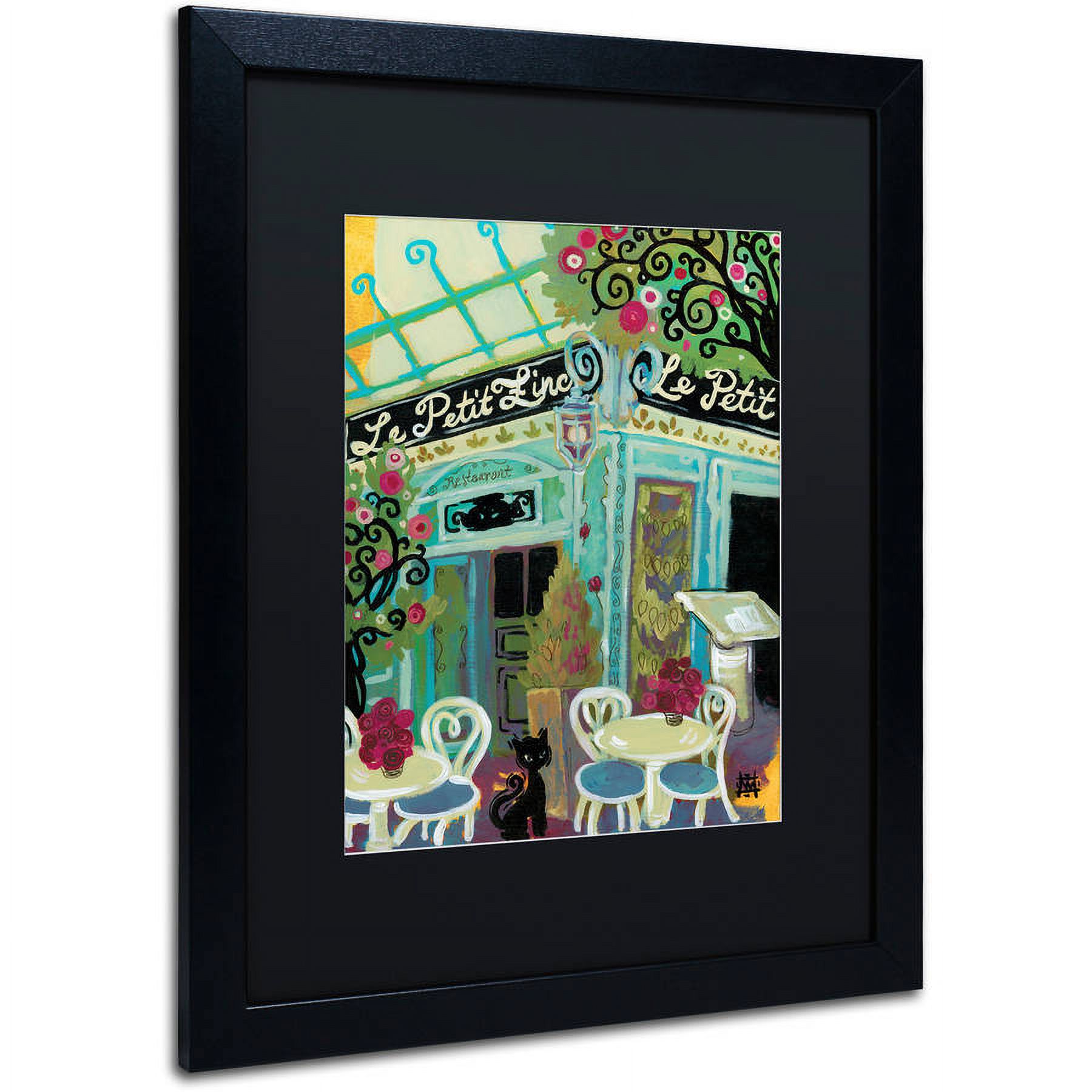 Trademark Fine Art "Le Petit Zinc" Canvas Art by Natasha Wescoat, Black Matte, Black Frame