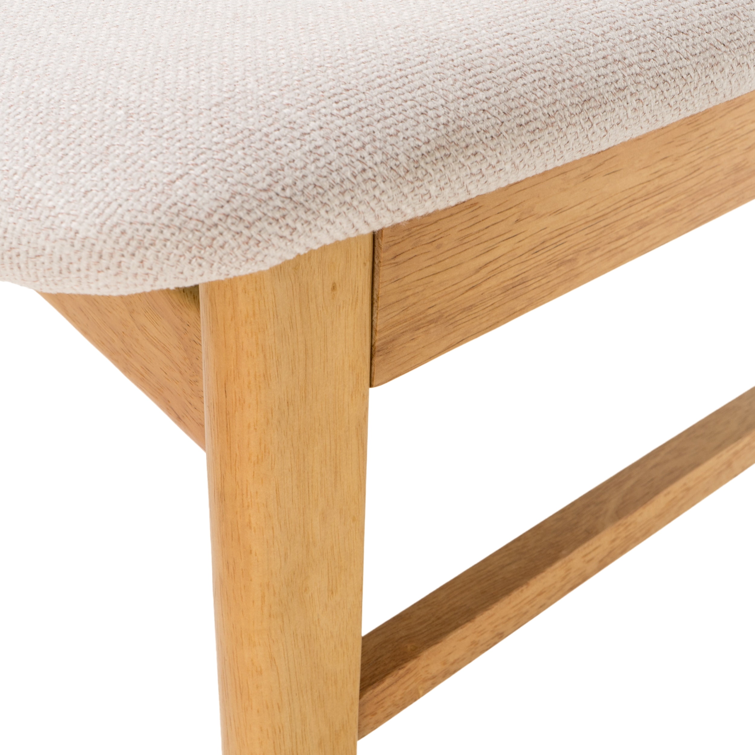 Noble House Lucas Mid-Century Modern 7 Piece Dining Set, Light Beige and Natural Oak
