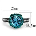 thumbnail image 2 of IP Light Black (IP Gun) Stainless Steel Ring with Top Grade Crystal in Sea Blue for Women Sea Blue Stone Color Style TK2716 Size 9, 2 of 4
