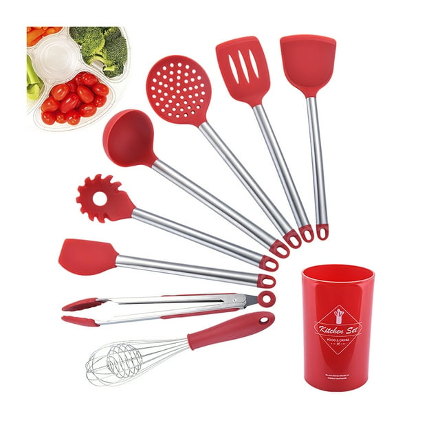 Juego de utensilios de cocina Juego de utensilios de cocina de barril antiadherente de silicona Eccomum Utensilio de silicona