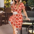 thumbnail image 3 of Balery Tomato Vestidos sueltos de manga corta para mujer, vestidos de verano 2025, vestidos casuales de corte A con vuelo., 3 of 6