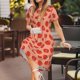 thumbnail image 3 of Balery Tomato Vestidos sueltos de manga corta para mujer, vestidos de verano 2025, vestidos casuales de corte A con vuelo., 3 of 6