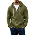 thumbnail image 3 of Yyuenw Hoodies for Men Quarter Zip Long Sleeve Pullover Casual Loose Fit Athletic Drawstring Hooded Sweatshirts with Pocket, 3 of 7