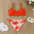 thumbnail image 2 of HIPYLO Toddler Girl Two Piece Swinsuits Girls Bikini Hawaiian Floral Bathing Suit for Kids Summer Beach Swimwear Set Crop Tops and Brief Swimwear Set, 2 of 7