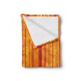 thumbnail image 2 of Orange Soft Flannel Fleece Throw Blanket, Vertically Stripes Pattern with Flowers Swirled Leaves and Dots Design, Cozy Plush for Indoor and Outdoor Use, 60" x 80", Orange Yellow, by Ambesonne, 2 of 5