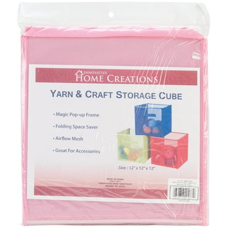 UPC: 0039676204870 | Innovative Home Creations Yarn & Craft Storage Cube -Pink 12 X12 X12