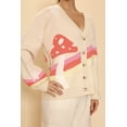 thumbnail image 3 of Miss Sparkling Retro Stripe Mushroom Knit Cardigan, 3 of 4