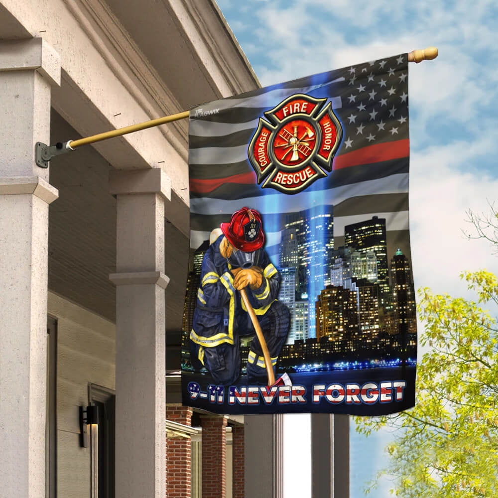 Flagwix Firefighter 9-11 Never Forget Patriot Day Flag Premium ...