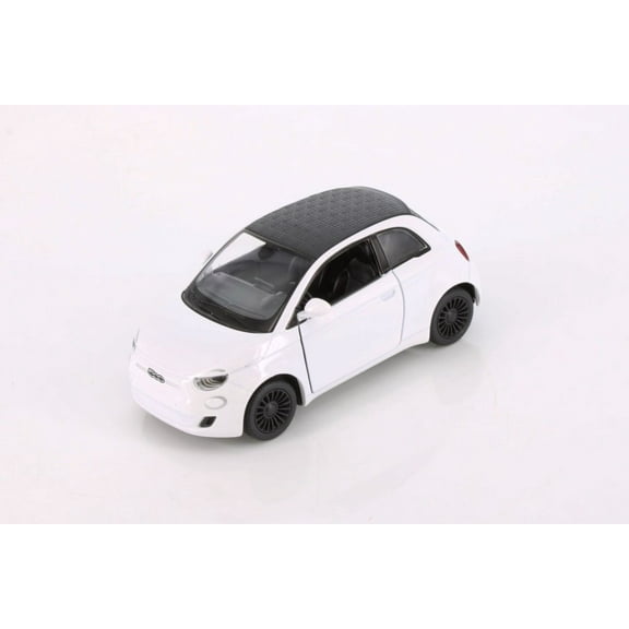 Fiat 500e, White - Kinsmart 5440D - 1/28 Scale Diecast Model Car