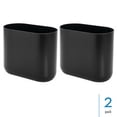 thumbnail image 3 of iDesign Oval Bathroom Trash Can, 1.9 Gallon Plastic Open Top Garbage Bin, 2 Pack, Black, 3 of 8